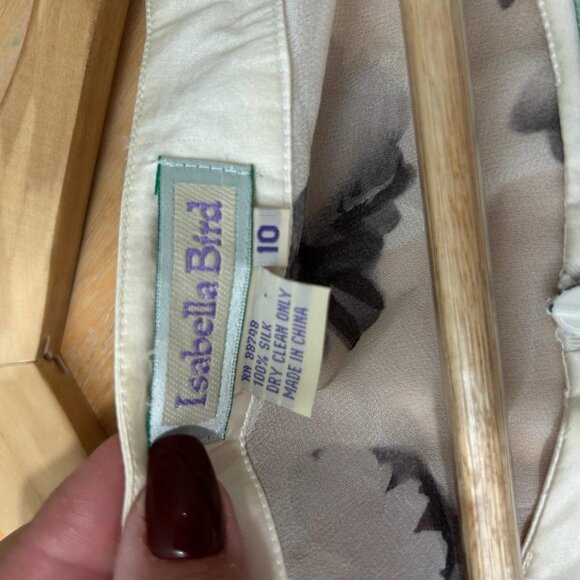 Anthropologie Isabella Bird 2 Piece Dress Set 10 Ivory Floral Silk Maxi Jacket - Picture 11 of 14